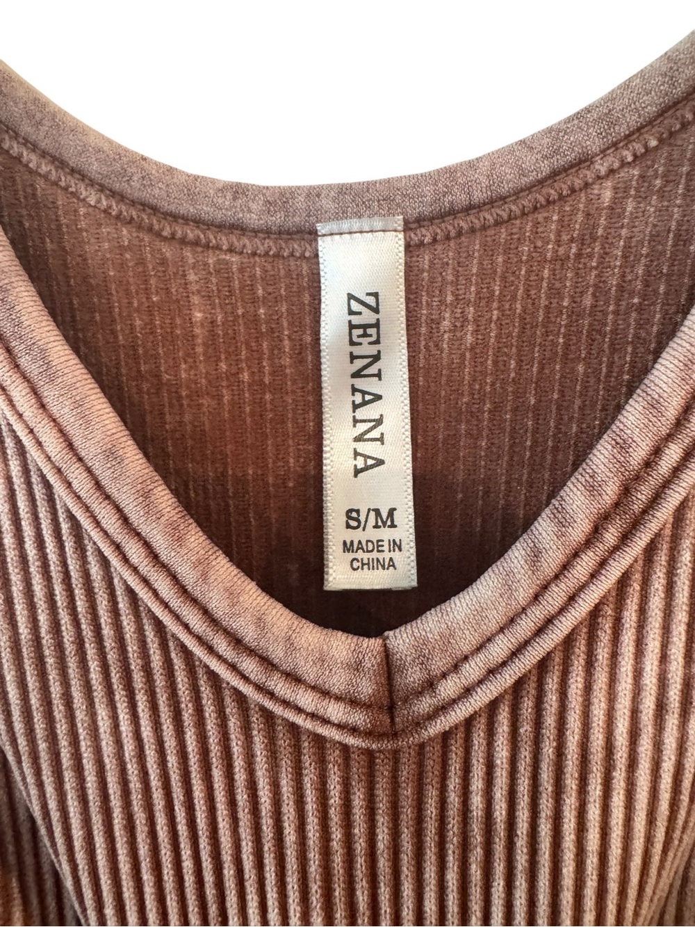 NWOT Zenana Ribbed Jumpsuit in Mocha - Picture 4 of 5